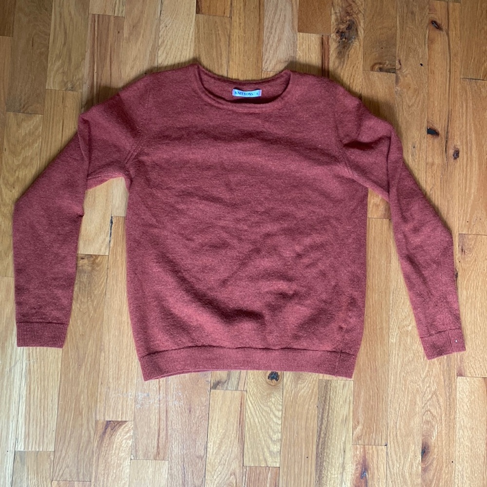 Burnt orange fleece sweater